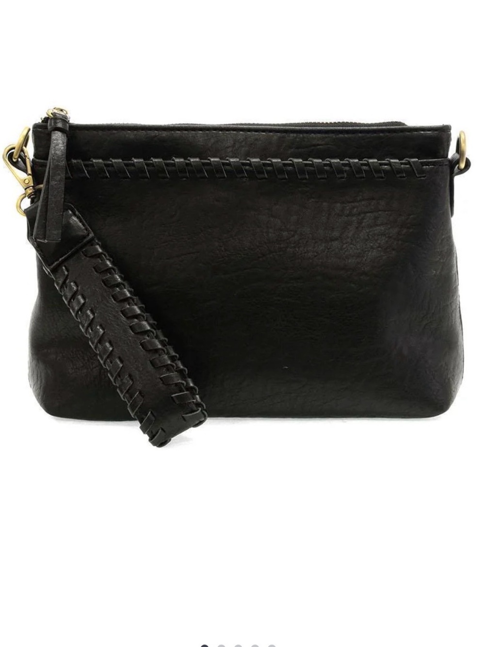 Oakley Black Whipstitch Leather wristlet